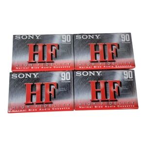Lot of 4 Sony HF 90 Minute Blank Audio Normal Bias Cassette Tapes - Sealed